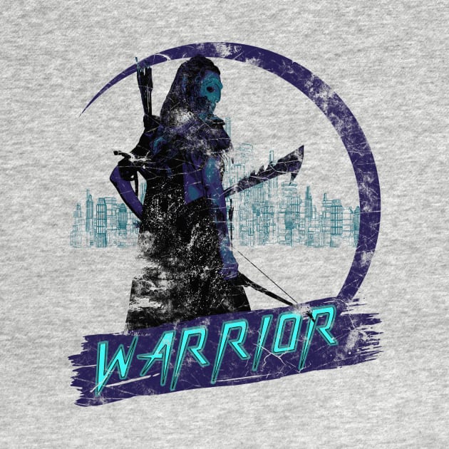 Female Warrior Retrowave by MerlinArt